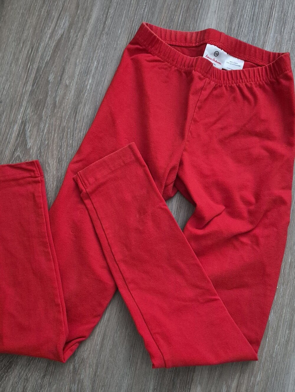 Hanna Andersson Leggings Girls 150 US 12 Red Holiday Button Detail